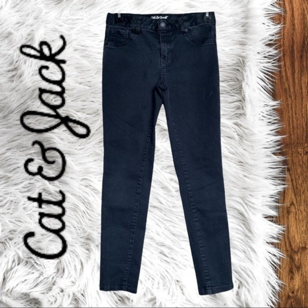 Cat & Jack Girls Black Super Skinny‎ mid-rise Jeans Size 14
